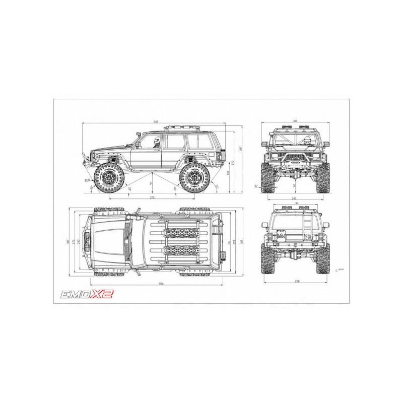 Crawling kit - EMO X2 1/8 RTR kit (Metallic Blue)