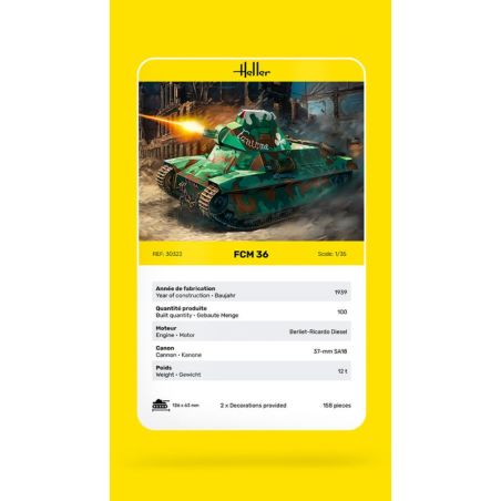 HELLER 30322 MAQUETTE MILITAIRE FCM 36 1/35