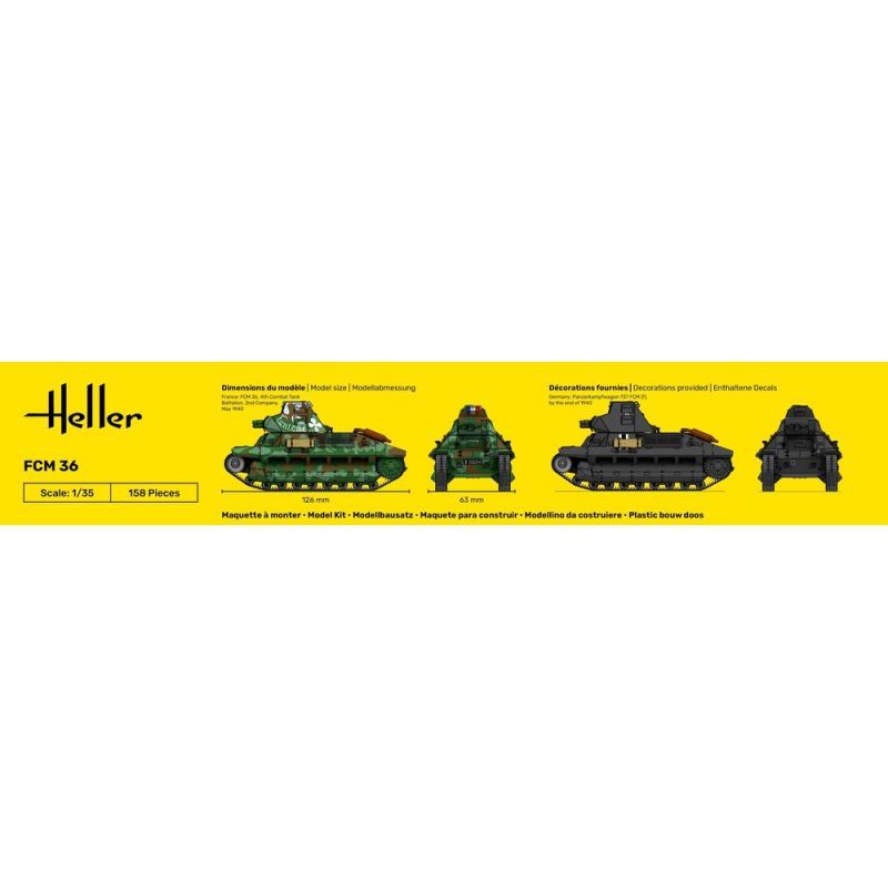 HELLER 30322 MAQUETTE MILITAIRE FCM 36 1/35