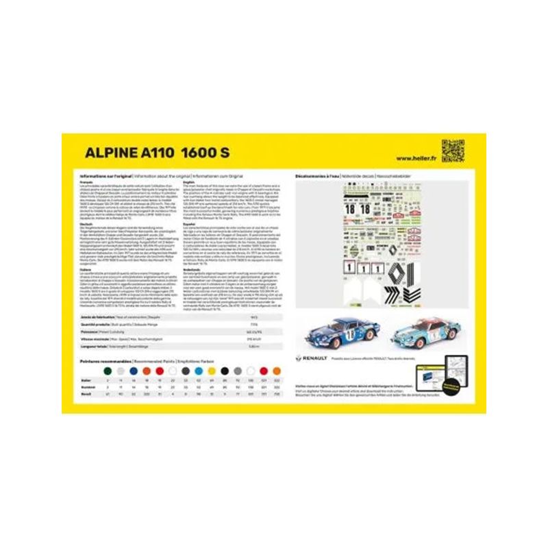 ALPINE A110 1600 S + ACCESSOIRES 1/24 Heller