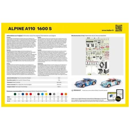 ALPINE A110 1600 S + ACCESSOIRES 1/24 Heller