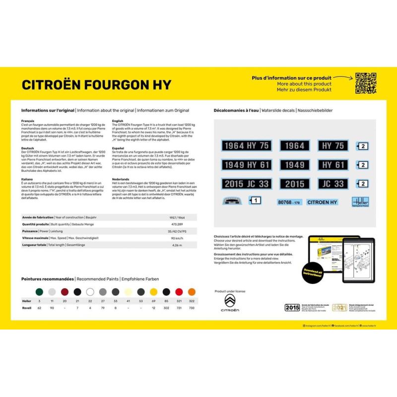 Maquette Heller: Citroen Fourgon Hy "Tube in 1:24