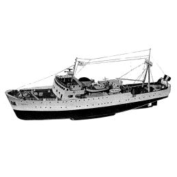 Plan du Thalassa, navire de recherches océanographiques