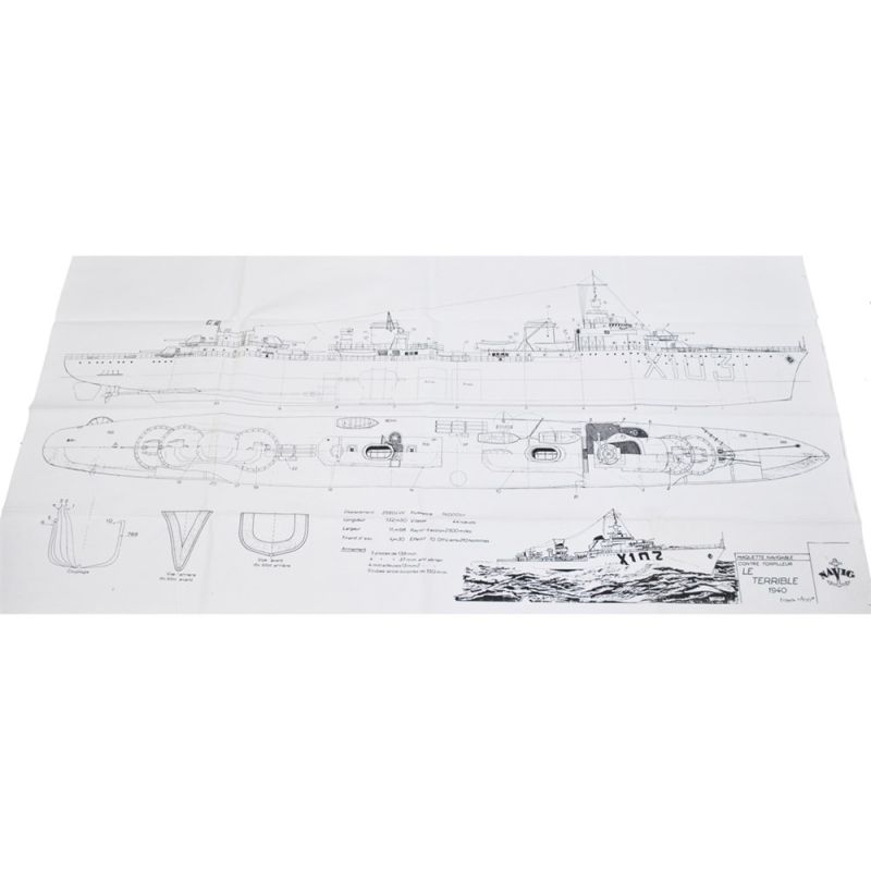 Plan du contre-torpilleur Le Terrible