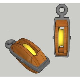 Poulies anciennes simples à anneau en résine