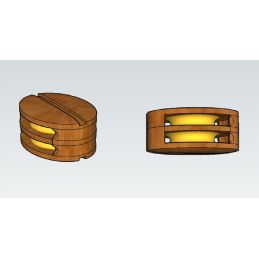 Poulies anciennes doubles en résine