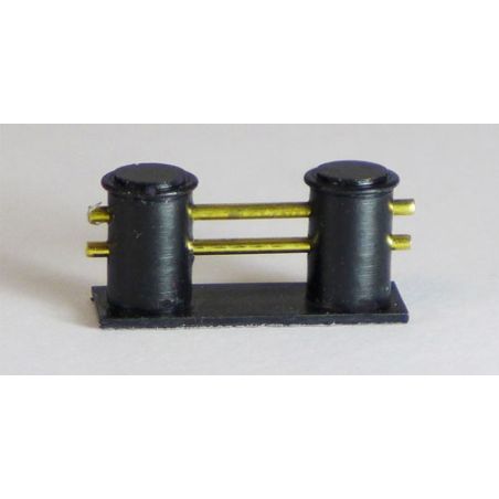 Bitte d'amarrage moyenne double fûts Ø 9.5 mm Embase : 35 x 12 mm