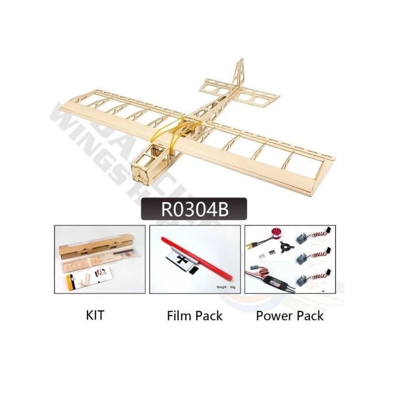 Kit bois à construire Avion Stick-06 env.0.60m + Film Pack + Power Pack
