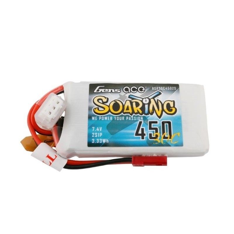 Batterie Gen ace Soaring lipo 2S 7.4V 450mAh 30C prise JST