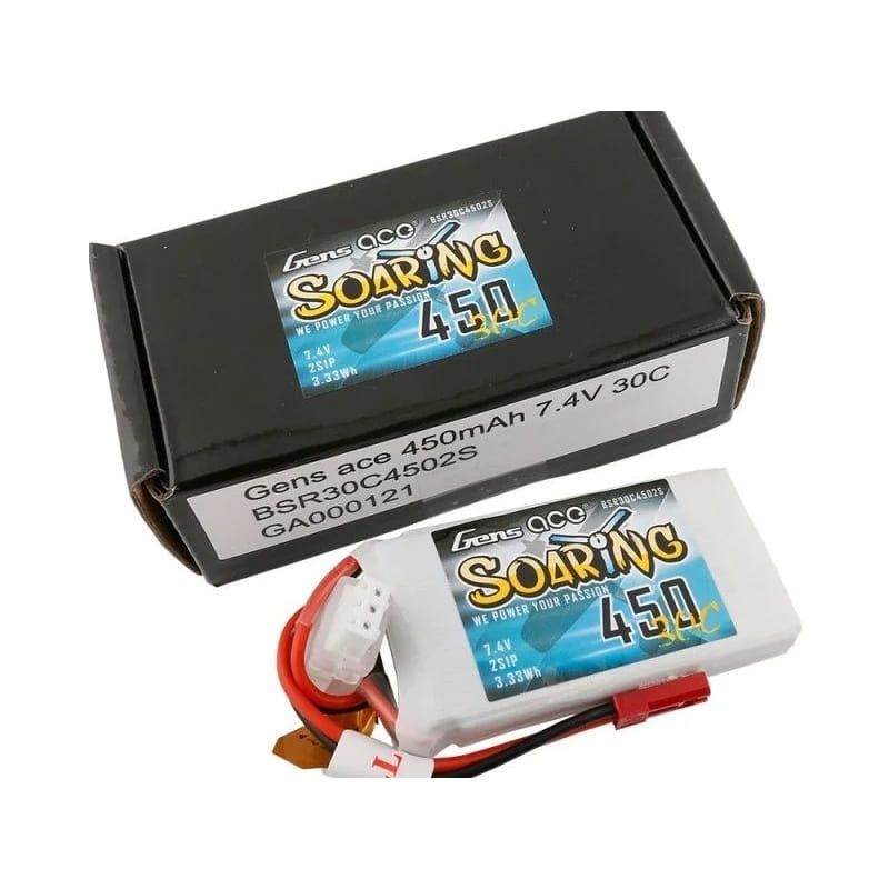 Batterie Gen ace Soaring lipo 2S 7.4V 450mAh 30C prise JST