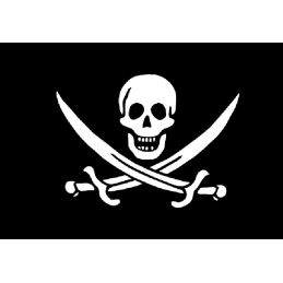 Drapeau Pirate Jack Rackham Pavillon Soie 45 mm