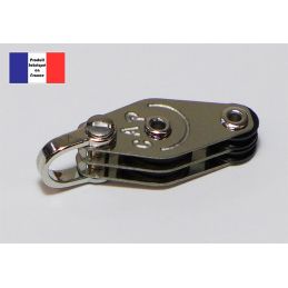 Poulie violon double à manille - Série Billes - 10 mm