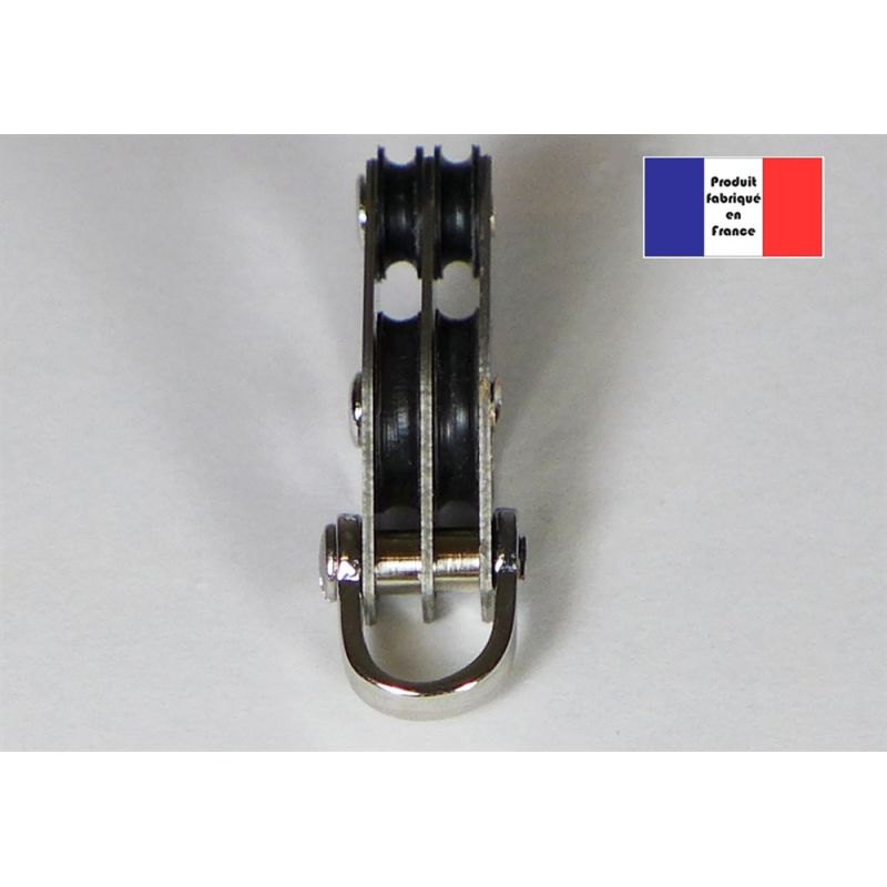 Poulie violon double à manille - Série Billes - 10 mm