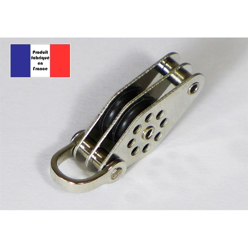 Poulie double à ringots et manille - Série Light - 10 mm