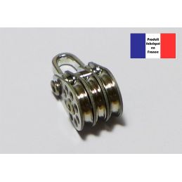 Poulie triple à manille - Série Light à billes - 10 mm 2