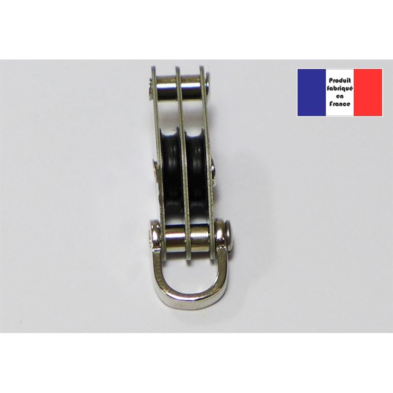 Poulie double à manille et ringots - Série Nylon - 10 mm