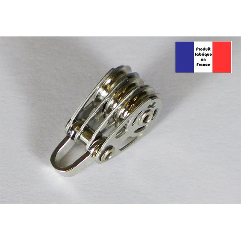 Poulie triple à manille - Série Race à billes - 10 mm