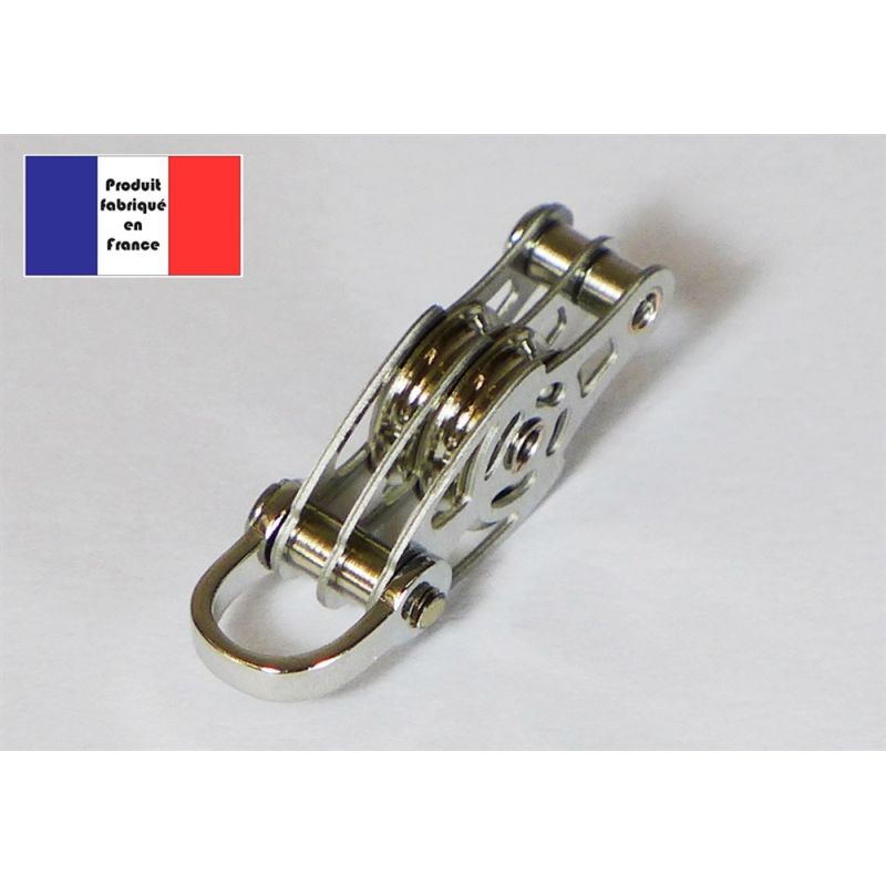 Poulie double à manille et ringots - Série Race à billes - 10 mm