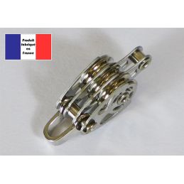 Poulie triple à manille et ringot - Série Race à billes - 10 mm 2