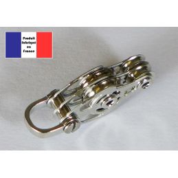 Poulie double à violons et manille - Série Race à billes - 10 mm 2