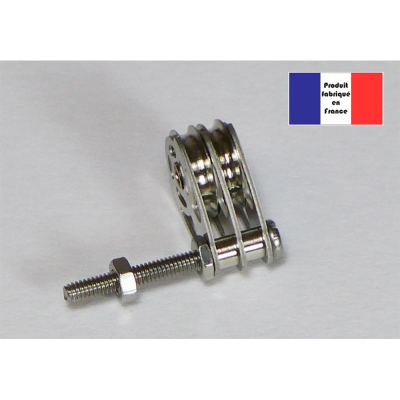 Poulie double plat-pont - Série Race à billes - 10 mm