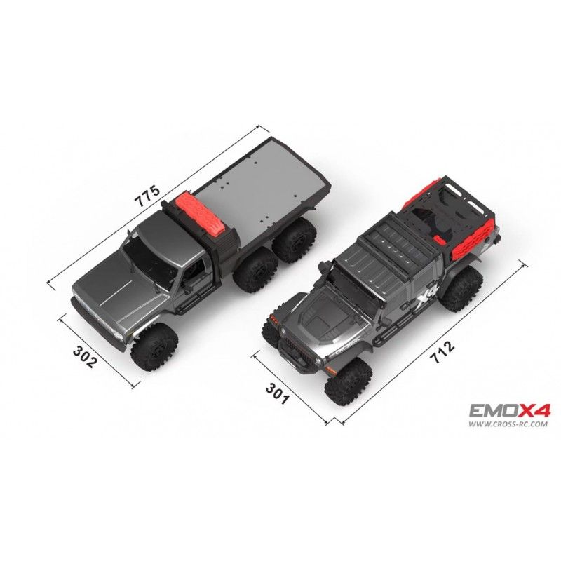Scale Crawler 1/8 EMO X4 RTR Cross RC - Argent | Ventedemodelisme.fr
