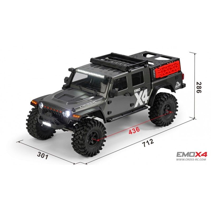 Scale Crawler 1/8 EMO X4 RTR Cross RC - Gris