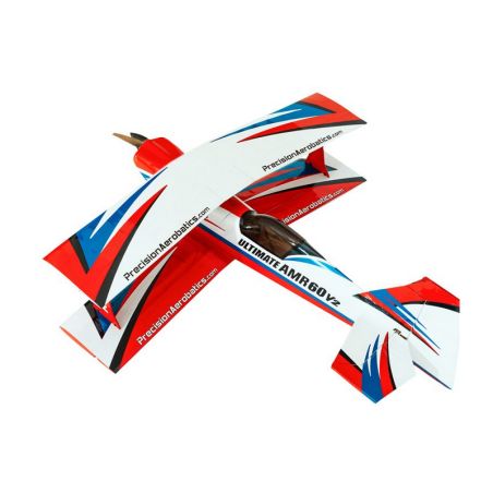 Avion Precision Aerobatics Ultimate AMR 60 Rouge Blanc et Bleu ARF env.1.3m