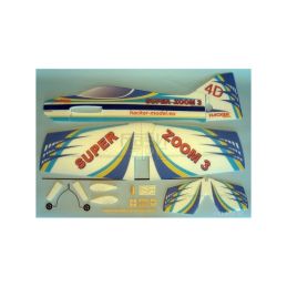 Avion Hacker model Super Zoom 3 bleu ARF env.1.00m 2