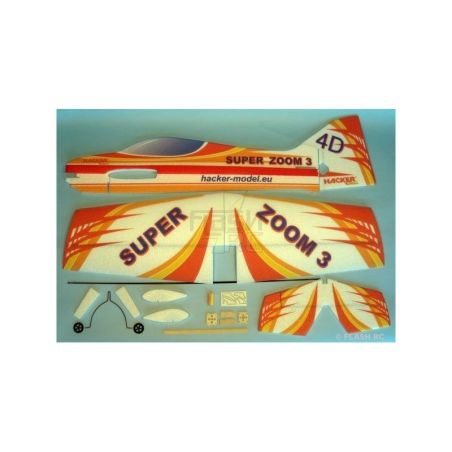 Avion Hacker model Super Zoom 3 rouge ARF env.1.00m