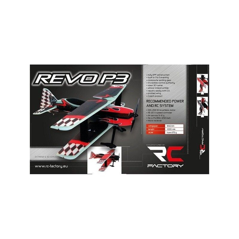 Avion RC Factory Revo P3 noir env.0.94m