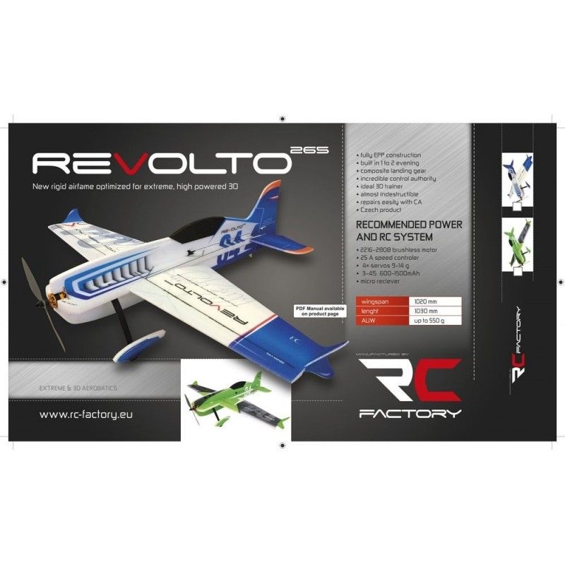 Avion RC Factory Revolto Green env. 1.02m