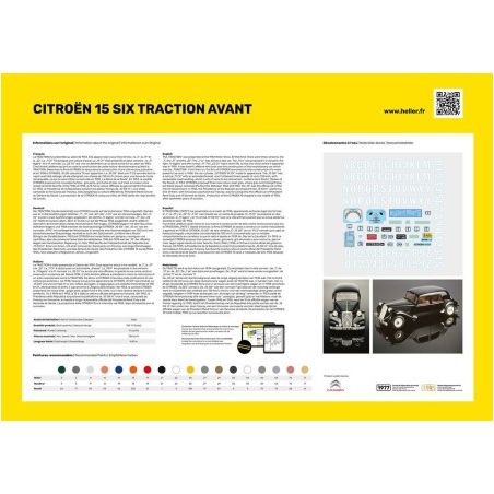 HELLER 56799 MAQUETTE VOITURE STARTER KIT CITROEN 15 SIX TRACTION AVANT 1/8