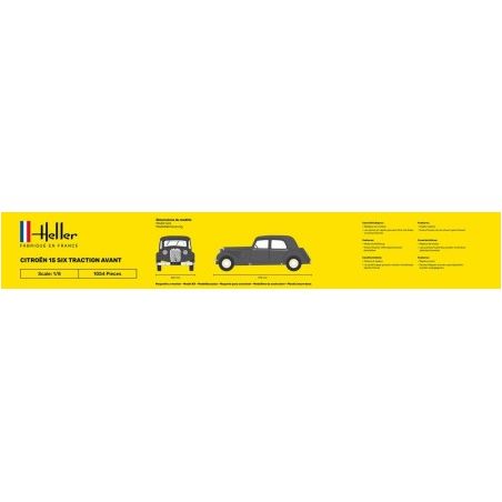 HELLER 56799 MAQUETTE VOITURE STARTER KIT CITROEN 15 SIX TRACTION AVANT 1/8