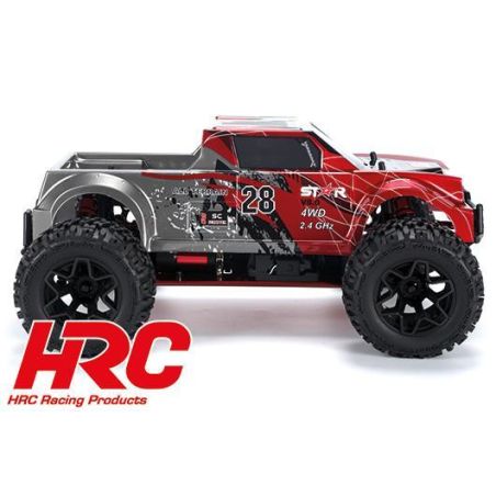 Voiture Auto - 1/10 XL Electrique- 4WD Monster Truck - RTR - HRC NEOXX - Brushed - Scrapper ROUGE/NOIR