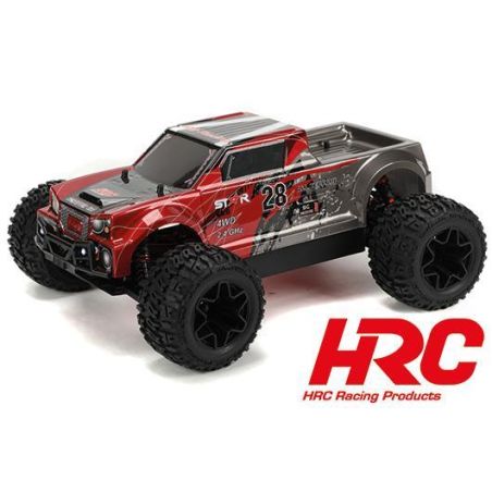 Voiture Auto - 1/10 XL Electrique- 4WD Pickup Truck - RTR - HRC NEOXX - Brushless - Scrapper V2 ROUGE/NOIR