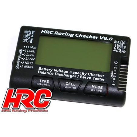 Analyseur de batterie et de servo - 1~8S - Checker & Balancer avec affichage en pourcentage de l'état de l'accu