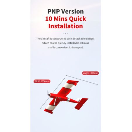 Avion OMPHOBBY Fun Stick Balsa rouge avion 1.65m ARF