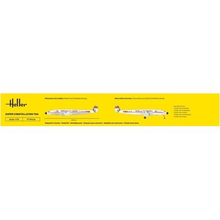 HELLER 58391 MAQUETTE AVION STARTER KIT SUPER CONSTELLATION TWA 1/72