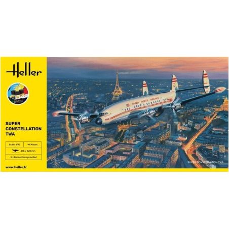 HELLER 58391 MAQUETTE AVION STARTER KIT SUPER CONSTELLATION TWA 1/72