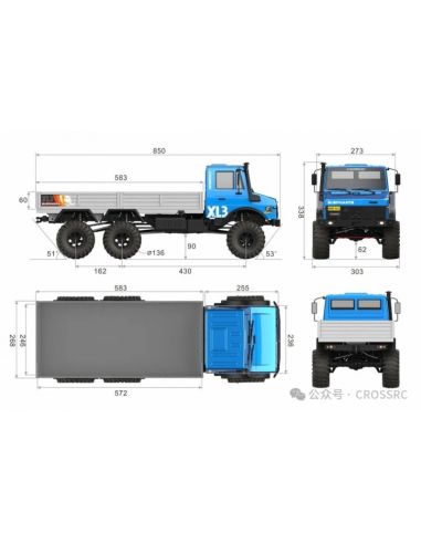 Crawling kit - EMO XL3 1/8 RTR 775 Brushed kit (Blue)