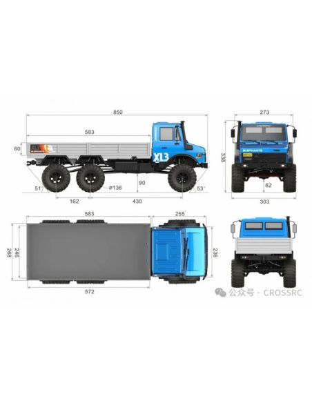 Crawling kit - EMO XL3 1/8 RTR 775 Brushed kit (Blue)