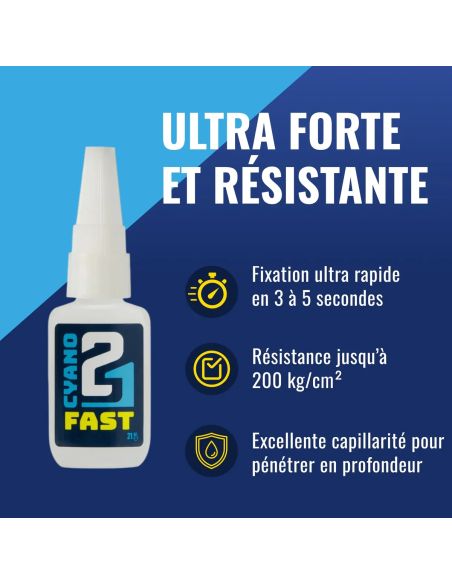 Colle21 FAST 21g | Super Glue Ultra-Liquide à Séchage Express – Colle Extra-Forte Multi-Usages