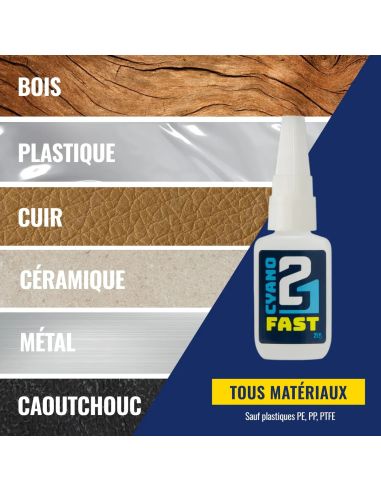 Colle21 FAST 21g | Super Glue Ultra-Liquide à Séchage Express – Colle Extra-Forte Multi-Usages