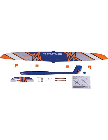Robbe Modellsport Amplitude ARF 1,8 m entièrement en carbone Orange fluo/bleu, carbone apparent