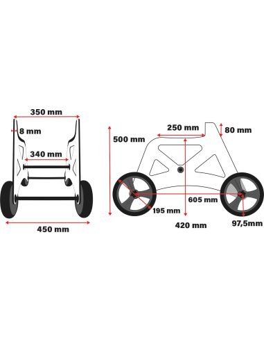 Robbe Modellsport Chariot de lancement pour planeur électrique Easy-Up Facile à démonter grâce aux vis moletées