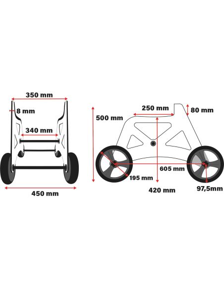 Robbe Modellsport Chariot de lancement pour planeur électrique Easy-Up Facile à démonter grâce aux vis moletées
