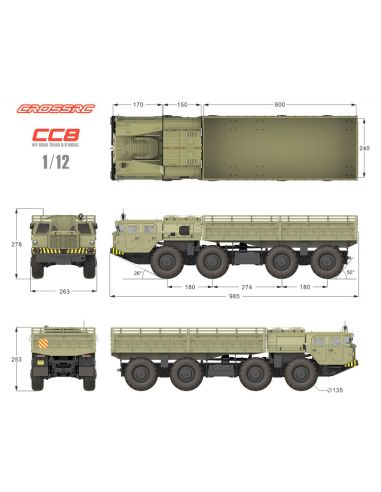 Crawling kit - CC8 pro 1/12 8X8 truck kit