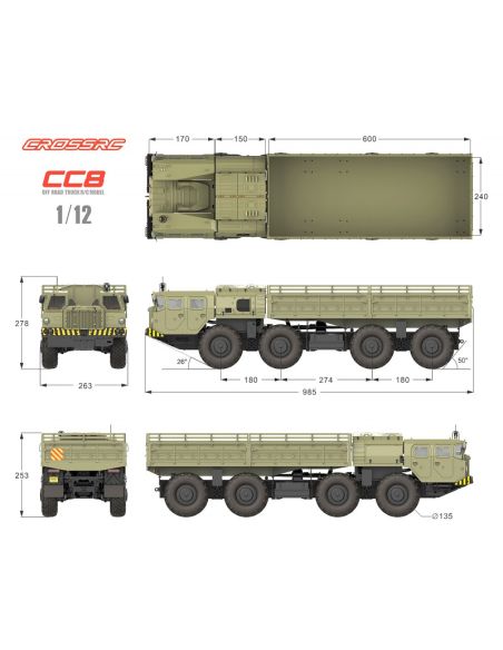 Crawling kit - CC8 pro 1/12 8X8 truck kit