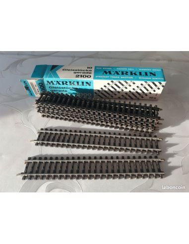 MARKLIN VOIE K 2100 / 10 RAILS DROITS LONGUEUR 180 MM